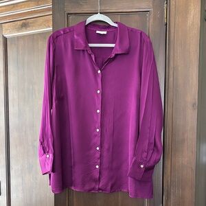J. Jill Rich Purple Button Down Shirt